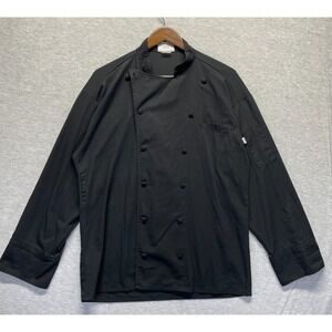 Uncommon Threads Chef Coat Mens Medium Black Double Breasted Restaurant Cooking